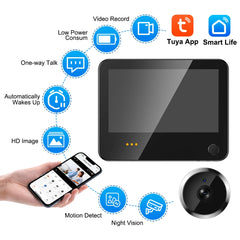 WSDCAM 3MP Smart Wi-Fi Peephole Door Camera