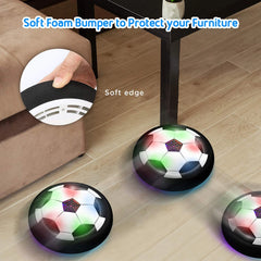 Colorful disco balls with soft foam bumper on a wooden floor to protect furniture.
