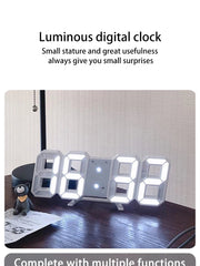 Voice-Activated 3D Luminous Digital Clock – Simple Fashion Silent Alarm Desktop Clock
