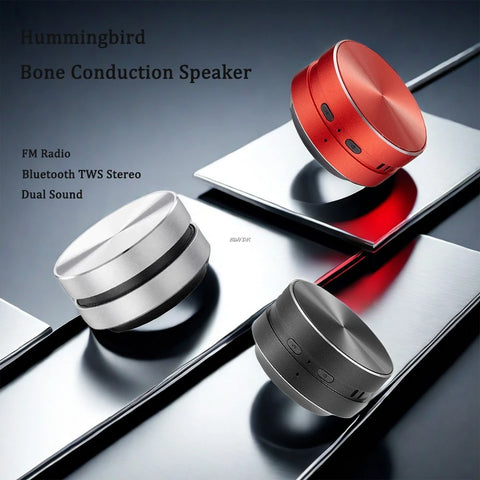 "2025 Bone Conduction Bluetooth Speaker – TWS Wireless Stereo 'Hummingbird' with FM Radio