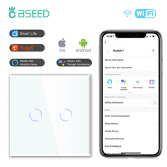 BSEED WiFi Smart Touch Light Switch EU Standard