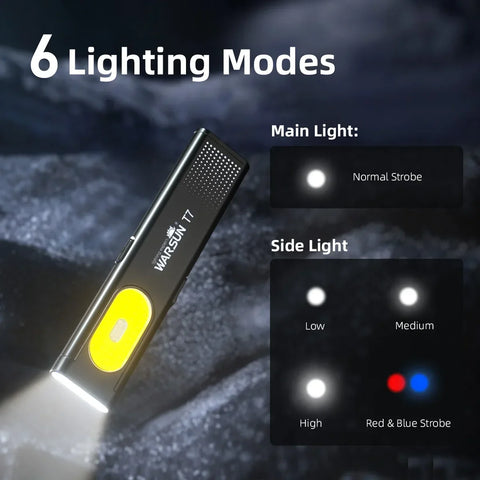 LED Keychain Flashlight – USB-C Rechargeable 800LM Mini Work Light