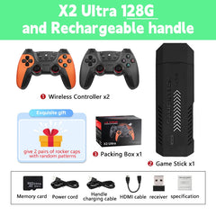 X2 Ultra Video Game Stick Console with 2.4G Wireless Controllers