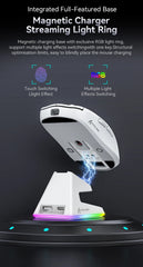 "Attack Shark X6 PAW3395 Gaming Mouse – Tri-Mode Bluetooth/2.4G/Wired, RGB, Macro Support, Magnetic Charging Base"