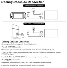 "HOESD.a 15.6'' Portable Gaming Monitor – 1080P, 300cd/m² Extended Display for Laptop, Phone, Switch, Xbox, PS4/PS5, PC, Mini PC"
