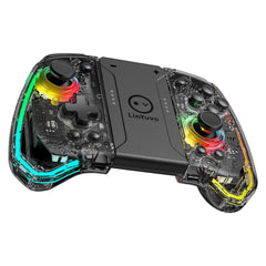 KS40 Wireless Transparent Joy-Pad – LinYuvo LED Switch Controller with Turbo for Nintendo NS/OLED/Lite