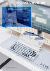 K86 Wireless Mechanical Keyboard – Hot-Swappable, Screen & Volume Knob