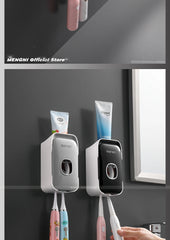 MENGNI Automatic Toothpaste Dispenser – Wall-Mounted Toothbrush Holder