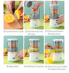 "Electric Citrus Juicer – USB Rechargeable Juice Cup for Orange, Lemon, Fruit Press with Pulp Separator for Fresh Juice"