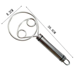 Stainless Steel Bread Dough Hand Mixer With Wooden Handle