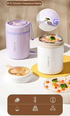 Portable 600ML USB Food Heater – Stainless Steel Electric Lunch Container for Travel, Work, Picnic