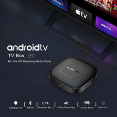 "Smart TV Box Android 13 – Allwinner H313 Quad‑Core, HDR10+, Netflix & Chromecast, 2.4G/5G Wi‑Fi, BT 5.0 Media Player (2 GB/16 GB)"