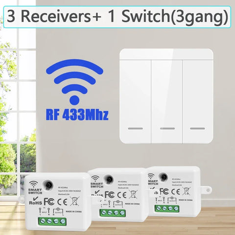 Smart Wall Switch for LED Lighting RF 433MHz