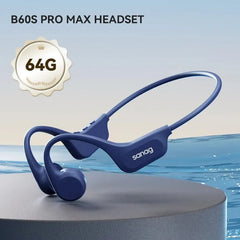 B60S Bone Conduction Earphones 64/32GB MP3 Wireless Open Headset IPX8 Waterproof Headphones