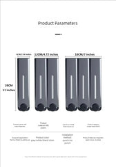 Product parameters chart for a set of gray cylindrical items with measurements and specifications.