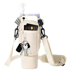 40oz Neoprene Water Bottle Carrier Bag with Adjustable Shoulder Strap Water Bottle Holder Pouch For Stanley Quencher Cup Sleeve