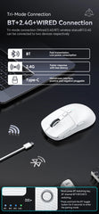 "Attack Shark X6 PAW3395 Gaming Mouse – Tri-Mode Bluetooth/2.4G/Wired, RGB, Macro Support, Magnetic Charging Base"