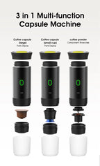 Portable 3-in-1 Electric Espresso Machine – Wireless Coffee Maker for Capsule or Ground