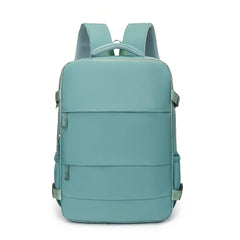 Teal backpack on a white background